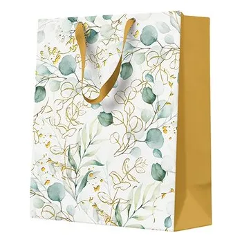 Dárková taška Dárková taška na dárky Svaté Přijímání Křest Eukalyptus 20x25x10 cm