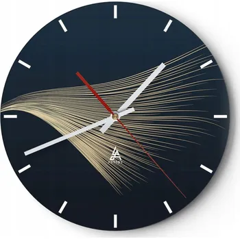 Hodiny Velké nástěnné hodiny 40x40 Abstrakce Skleněné hodiny Kulatý Tiché