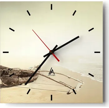 Hodiny Velké nástěnné hodiny 40x40 Krajina Skleněné hodiny Tiché