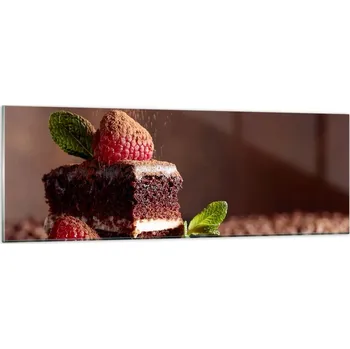Obraz Obraz na skle do obýváku ložnice 90x30 dort foto obrazy na zeď sklo