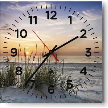 Hodiny Nástěnné hodiny do obýváku 40x40 Krajina Bezhluczne Skleněné hodiny Tiché