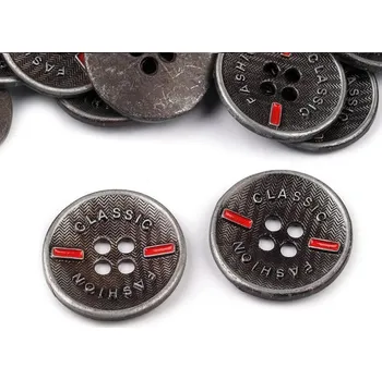 Knoflík Knoflík kovový Classic velikost 26" a 32" 10 kusů - 2 (32") nikl antik