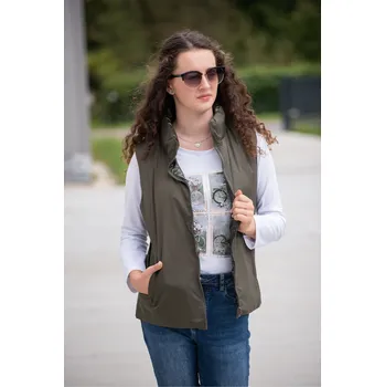 Dámské pončo Vesta oboustranná jednobar. 5010 barva: zelená-khaki, velikost: XL