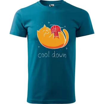 Pánské tričko DOBRÝ TRIKO Pánské tričko s potiskem Cool down Velikost: 2XL, Barva: Petrolejová