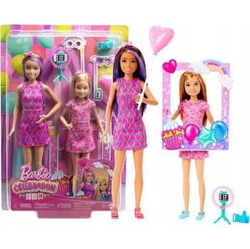 Panenka PANENKA BARBIE CELEBRATION FUN sada dvou panenek Skipper a Stacey + příslušenství