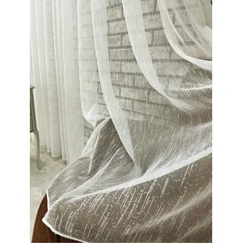 Příslušenství pro záclonu a závěs Metrážová Záclona látka Tyl Marquisette Jemný Déšť ECRU výška: 300 cm