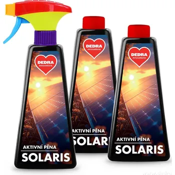 DEDRA SOLARIS AKTIVNÍ PĚNA intenzivní čistič solárních panelů/fotovoltaických systémů, 3 x 500 ml
