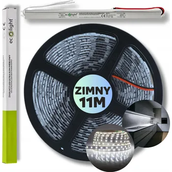 LED páska SADA 11 m Taśma pasek listwa LED SMD studená bílá s napájecím zdrojem 12V