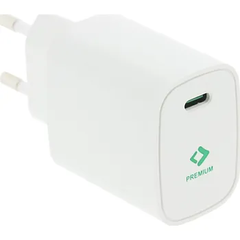 Notebook PATONA Premium 20W Napájecí adaptér, 20W, USB-C, 5V/3A, 9V/2,22A, 12V/1,67A, Power Delivery, bílý PT2592