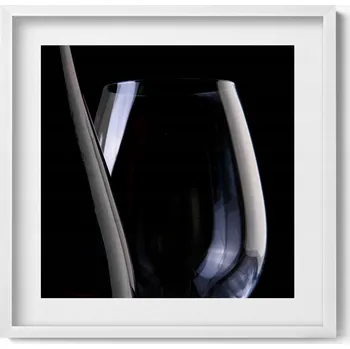 Obraz Obraz na zeď v bílém rámu dekorace interiéru Sklenice a láhev 50x50 cm