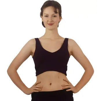 Jednobarevný crop top Mia Dark Purple - Cross-back UNI (S/M)