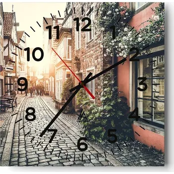 Hodiny Kuchyňské nástěnné hodiny 30x30 Město Skleněné hodiny do obýváku Moderní Tiché