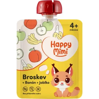 Kojenecká výživa Happy Mimi ovocný příkrm 90g Broskev