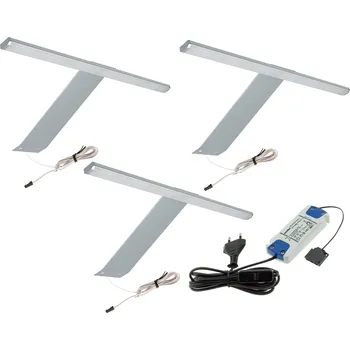Nástěnné svítidlo 3x nástěnná lampa/svítidlo nad skříňku GAMMA LED + napájecí zdroj
