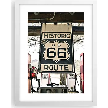 Obraz Obraz plakát v bílém rámu do obýváku 30x40 vintage foto plakáty na zeď