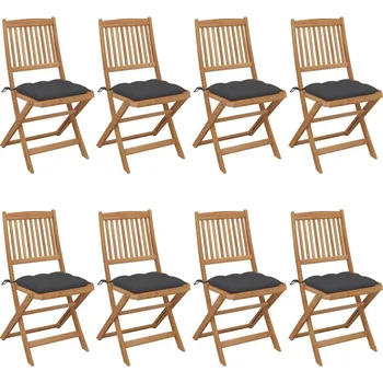OMAXI Skládací zahradní židle s poduškami 8 ks masivní akácie 460184