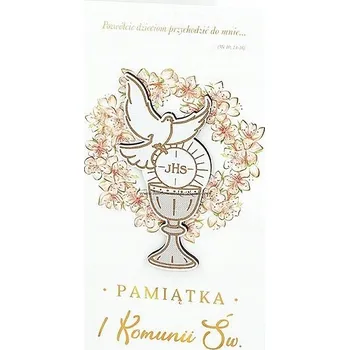 Přání ke 1. svatému přijímání s dřevěným prvkem - Přání