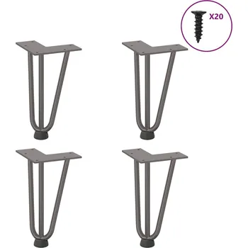 Stolová podnož OMAXI Nohy do vlasů pro konferenční stolek 4 ks přírodní ocel 20 cm masivní ocel 956003