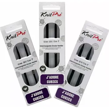 Nástroj na niť a příze KnitPro J'adore Cubics výměnné jehlice 13Cm (KnitPro Jadore Cubics Normal IC Interchangeable Needles 13Cm)