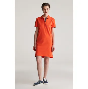 Dámské šaty ŠATY GANT CONTRAST COLLAR PIQUE POLO DRESS ORANGE RED