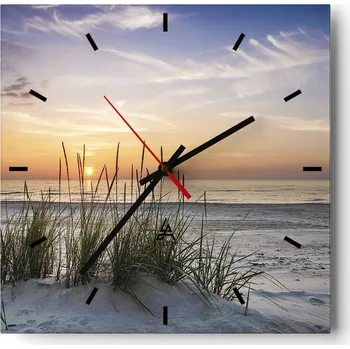 Hodiny Velké nástěnné hodiny 40x40 Krajina Skleněné hodiny Tiché