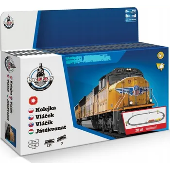 Vláček a vláčkodráha Dromedár Elektrická vláčkodráha USA - DRÁHY 215 cm - Vlak hračka