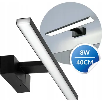 Nástěnné svítidlo LED NÁSTĚNNÉ SVÍTIDLO 8W Koupelnové Nad Zrcadlo Nástěnná lampa ČERNÁ IP44 4000K