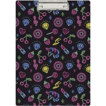 PODLOŽKA S KLIPEM POTISK NEONY A4 BIURFOL