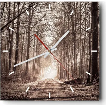 Hodiny Velké nástěnné hodiny 40x40 Krajina Skleněné hodiny Tiché