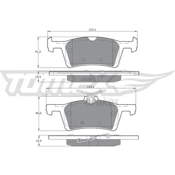 Brzdová destička Sada brzdových destiček, kotoučová brzda TOMEX Brakes 17-02