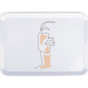 PODNOS FEMINE bílý na nádobí a drobnosti - obdélníkový plastový