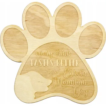 Obraz Horské plemeno Estrelský pastevecký pes - gravírované podtácky pod hrnek, sada 4 kusů