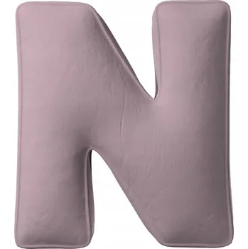 Polštář Polštář velurový písmeno N, 40 cm VELKÝ růžový