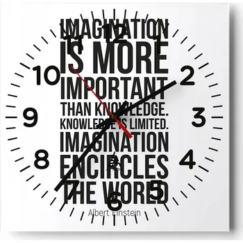 Hodiny Nástěnné hodiny do obýváku 40x40 Typografie Tiché Skleněné hodiny Bez hlučnosti