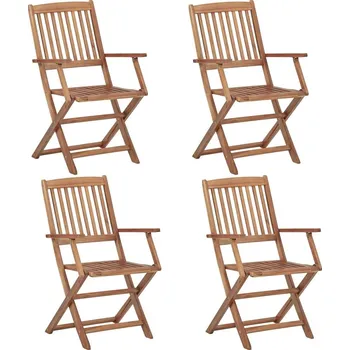 OMAXI Skládací zahradní židle 4 ks masivní akáciové dřevo 200308
