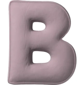 Polštář Polštář velurový písmeno B, 40 cm VELKÝ - růžový