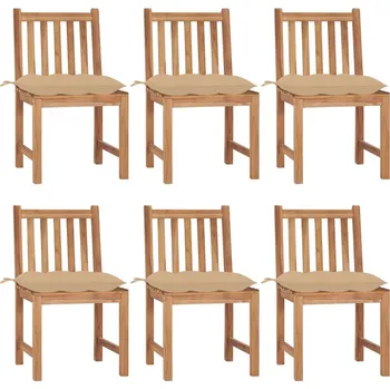 OMAXI Zahradní židle 6 ks s poduškami masivní teak 449028