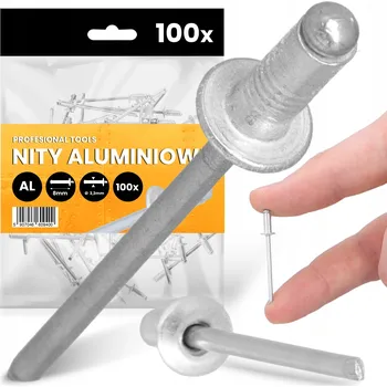 Nýt 100x TRHACÍ NÝTY 3,2x8 mm HLINÍKOVÉ Ocelové Pozinkované NEREZOVÉ Nýt