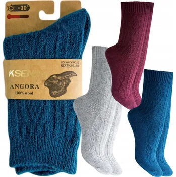Dámské ponožky Dámské Ponožky ponožky vlněné, angorské, teplé, netlačící, velikost 35-38