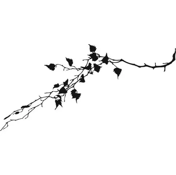 Samolepící dekorace Samolepka na stěnu Drukant Větvička W-R046_50 25 x 50 cm černá