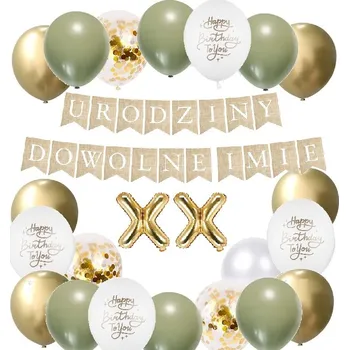 Balónek BOHO Balónky - Sada na Narozeniny s Bannery a JMÉNEM (dle vlastního výběru)