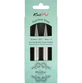 Nástroj na niť a příze KnitPro Mindful výměnné jehlice 13Cm 12mm (KnitPro Mindful Normal IC Interchangeable Needles 13Cm 12mm)