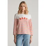 TRIČKO GANT REG BRETON BOAT NECK T-SHIRT ORANGE RED