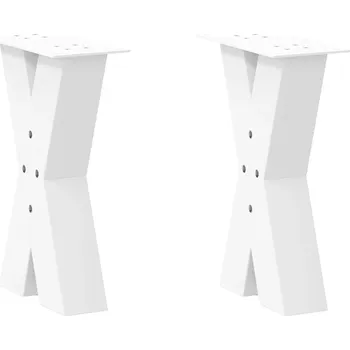 Barový stolek OMAXI Nohy konferenčního stolku ve tvaru X, 2 ks, bílé, 28 x (42-43) cm, ocel 316097