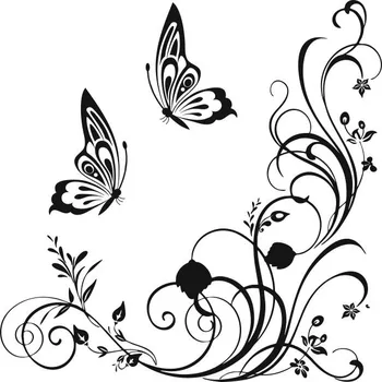 Obraz Samolepka na stěnu Drukant ornament květiny motýli 70 cm