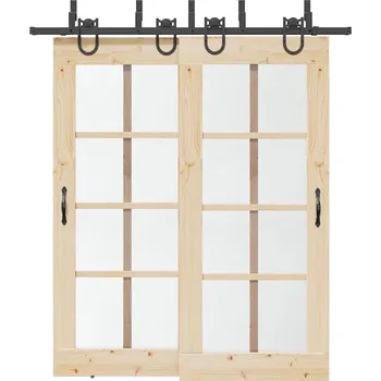 Nábytkové kování OMAXI Sada příslušenství pro posuvné dveře 200 cm ocelová černá 857393