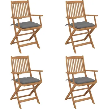 OMAXI Skládací zahradní židle s poduškami 4 ks masivní akáciové dřevo 285572