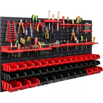 Obraz Nástěnná dílenská stěna 156x78 cm + 43 boxů/úložných nádob