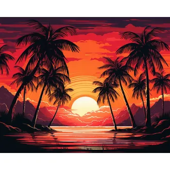 Obraz Plakát Palmy u Laguny bez rámu 50 x 40 cm