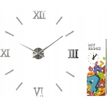 Hodiny 3D nástěnné hodiny ZLATÉ ZRCADLO nalepovací VELKÉ